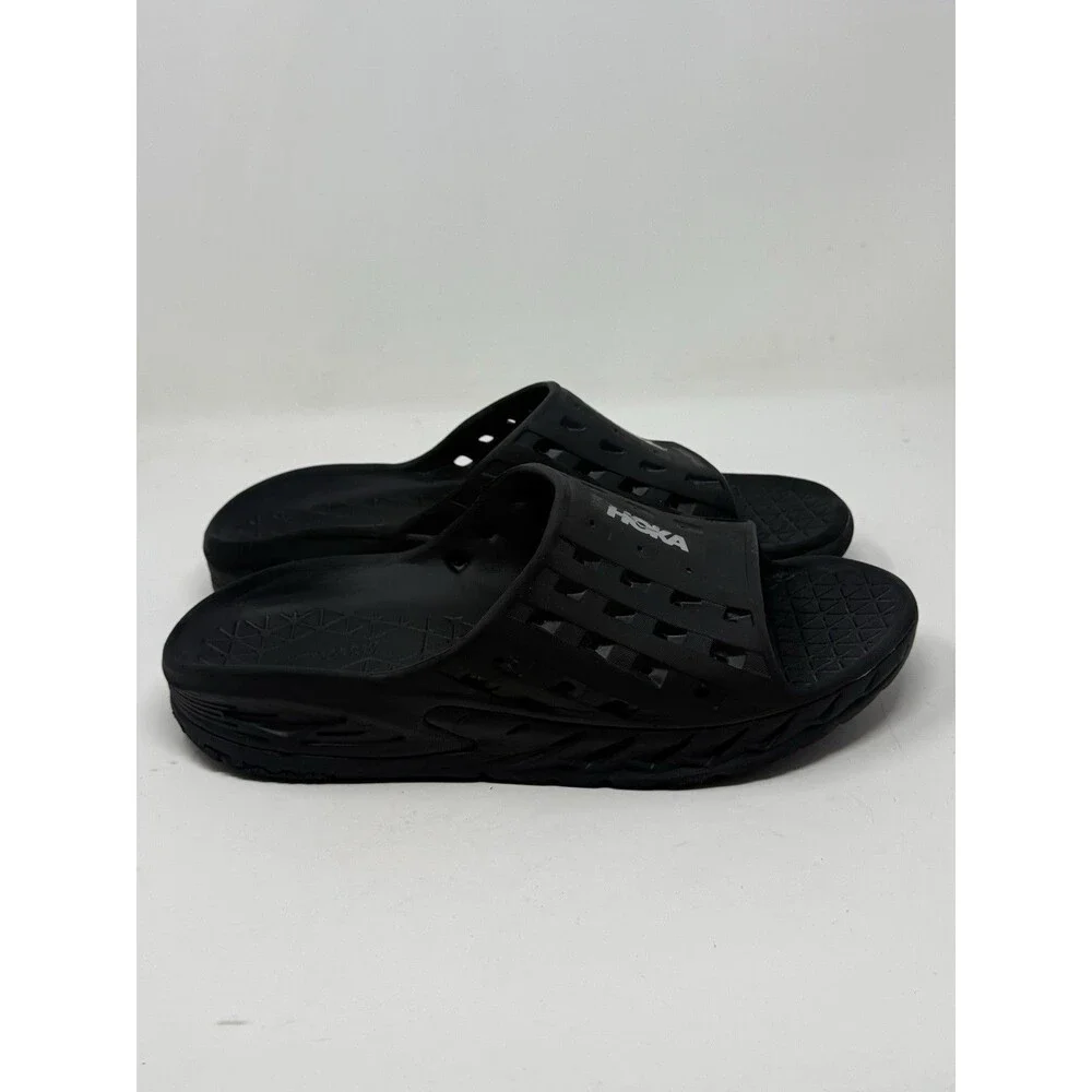 Hoka One One Ora Recovery Slides Mens 12 Black Comfort Lightweight Shoes Sandals